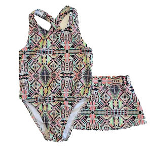 Egg Girls White | Navy Triangles 2-piece Swimsuit size: 4T